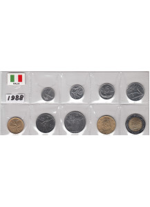1988 - Serietta di 9 monete tutte dell'anno 1988 in condizioni fdc
